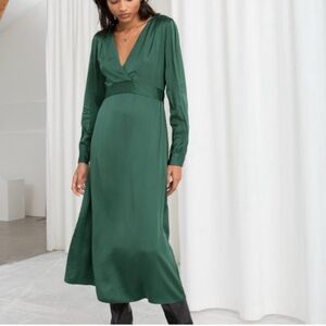 Lovely green silk long sleeved dress